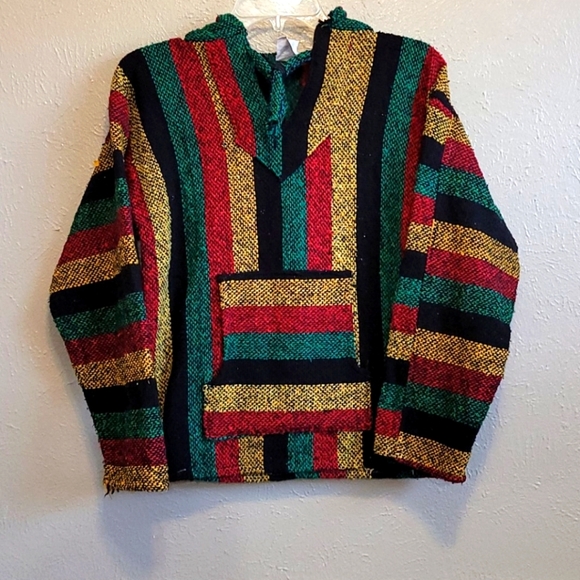 Boys Or Girls Handmade Knitted Colorful sweater Size S Unique Lightweight Hodded - Picture 1 of 11
